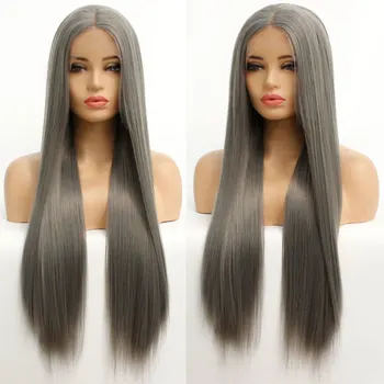 Dark Grey Straight Synthetic 13*3 Lace Front Wig Glueless Heat Resistant Fiber Hair Natural Hairline Middle Part For Women Wigs
Dark Grey Straight Synthetic 13*3 Lace Front Wig Glueless Heat Resistant Fiber Hair Natural Hairline Middle Part For Women Wigs