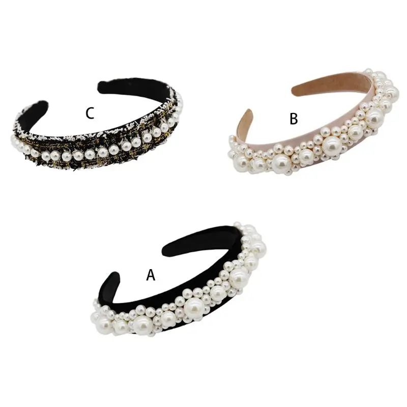 Minimalist Romantic Wedding Headband Women Bridal Full Big Imitation Pearl Beaded Wide Hair Hoop Jewelry Elastic Tiara Headwear
Minimalist Romantic Wedding Headband Women Bridal Full Big Imitation Pearl Beaded Wide Hair Hoop Jewelry Elastic Tiara Headwear