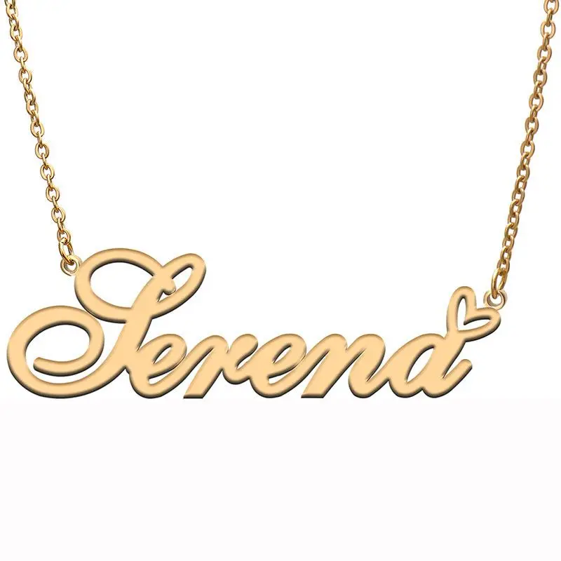 Serena Name with Love Heart Necklace for Women Stainless Steel Jewelry Nameplate Pendant Femme Mother Child Girls Gift
Serena Name with Love Heart Necklace for Women Stainless Steel Jewelry Nameplate Pendant Femme Mother Child Girls Gift