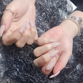 24Pcs Full Cover nail tips Purple Pointed Head Scrub DIY Fresh Temperament press on nails Wearable Stiletto fake Nails with Glue
24Pcs Full Cover nail tips Purple Pointed Head Scrub DIY Fresh Temperament press on nails Wearable Stiletto fake Nails with Glue