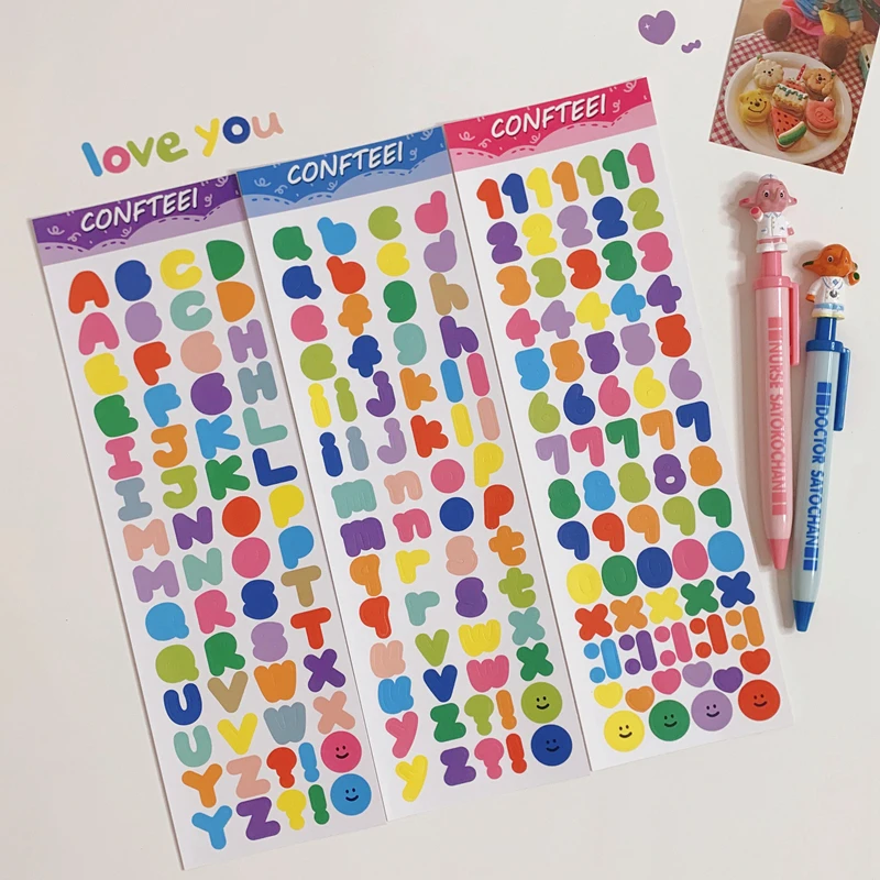 Ins Hot Color Cute Alphanumeric Stickers Diary Hand Account Card DIY Decoration Stationery For School Adhesive Paper Stickers
Ins Hot Color Cute Alphanumeric Stickers Diary Hand Account Card DIY Decoration Stationery For School Adhesive Paper Stickers