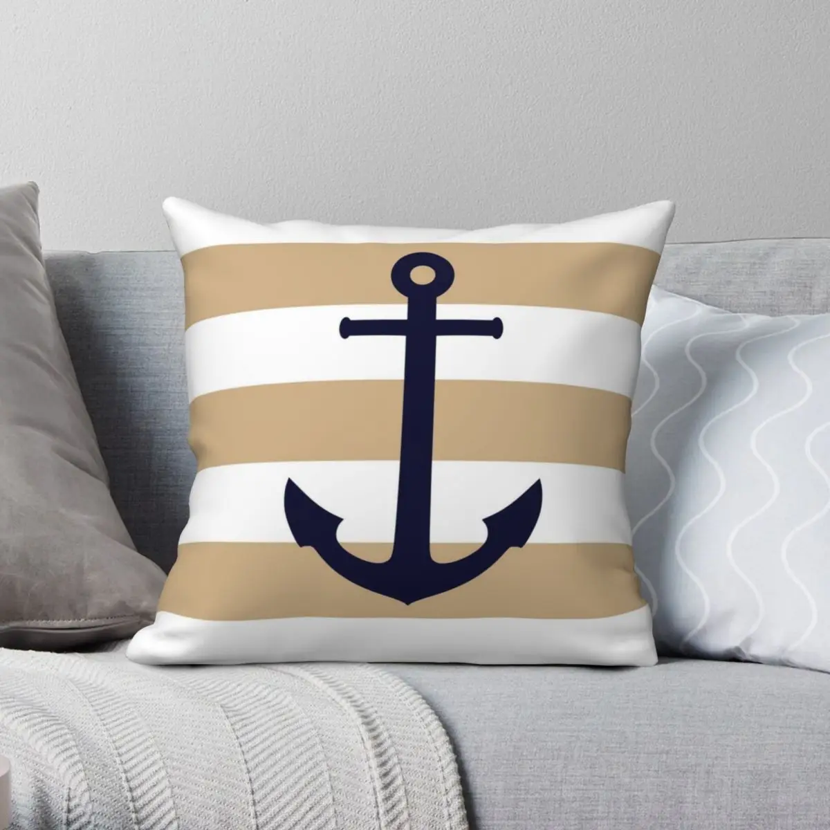 Nautical Navy Blue Anchor On Tropical Tan Stripes Square Pillowcase Polyester Linen Velvet Zip Decorative Pillow Case Car
Nautical Navy Blue Anchor On Tropical Tan Stripes Square Pillowcase Polyester Linen Velvet Zip Decorative Pillow Case Car