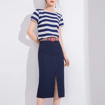 Fashion Suit Female 2020 nian Summer New Striped Short Sleeve Shirt + Hip Skirt Piece Little
Fashion Suit Female 2020 nian Summer New Striped Short Sleeve Shirt + Hip Skirt Piece Little