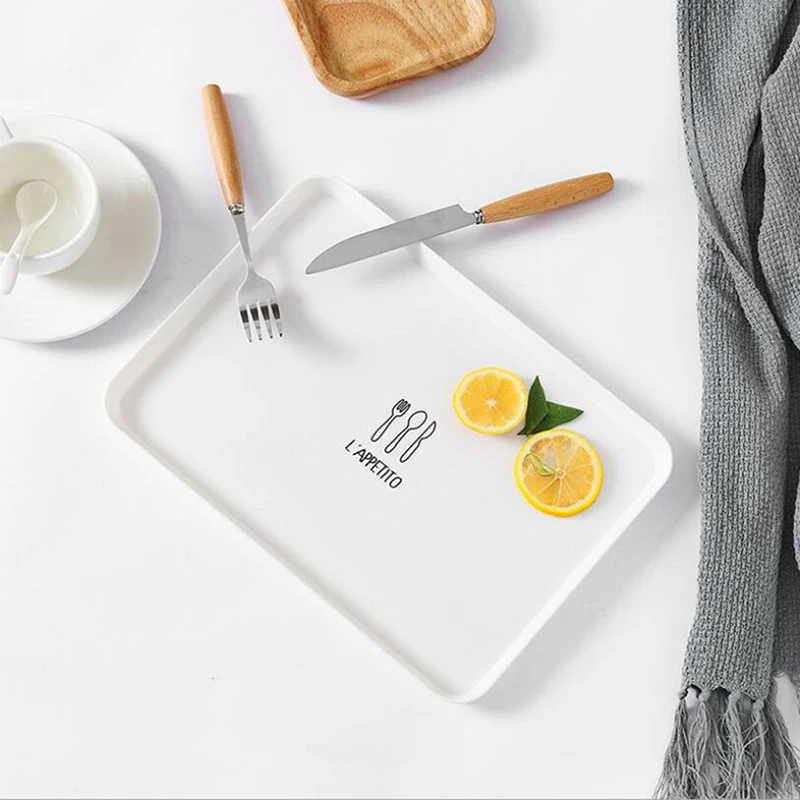Plastic Dessert Small Tray Multi Function Creative Tray Nordic Style Rectangular Home Simple Breakfast Plate
Plastic Dessert Small Tray Multi Function Creative Tray Nordic Style Rectangular Home Simple Breakfast Plate