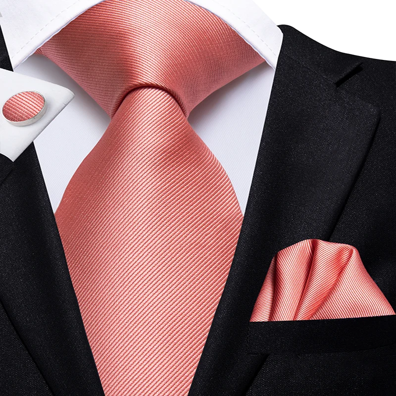 Hi Tie 150 см мужские коралловые Галстуки однотонный шелковый галстук для свадьбы