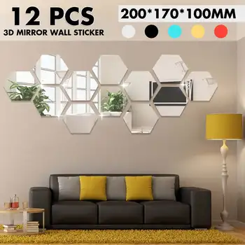 12Pcs/ 3D Wall Stickers Reflective Hexagon Vinyl Mirror Wall Stickers Home Decor Decoration for Livingroom DIY Decals
12Pcs/ 3D Wall Stickers Reflective Hexagon Vinyl Mirror Wall Stickers Home Decor Decoration for Livingroom DIY Decals