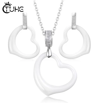 White Heart Pendant Necklace Choker Statement Necklace Women Never Fade Ceramic Heart Women Jewelry with Free Chain
White Heart Pendant Necklace Choker Statement Necklace Women Never Fade Ceramic Heart Women Jewelry with Free Chain