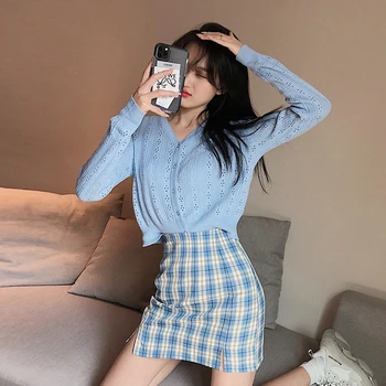 Cardigan Tops Female Knitted Spring Summer Clothing New Thin Blue Shirts Sweet Women Loose Long Sleeves Crop Top Short Sweater
Cardigan Tops Female Knitted Spring Summer Clothing New Thin Blue Shirts Sweet Women Loose Long Sleeves Crop Top Short Sweater
