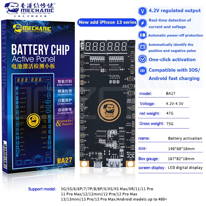 MECHANIC BA27 Battery Activation board for iPhone 5-8 13 promax Samsung Xiaomi Circuit Board Charging Tester | Инструменты