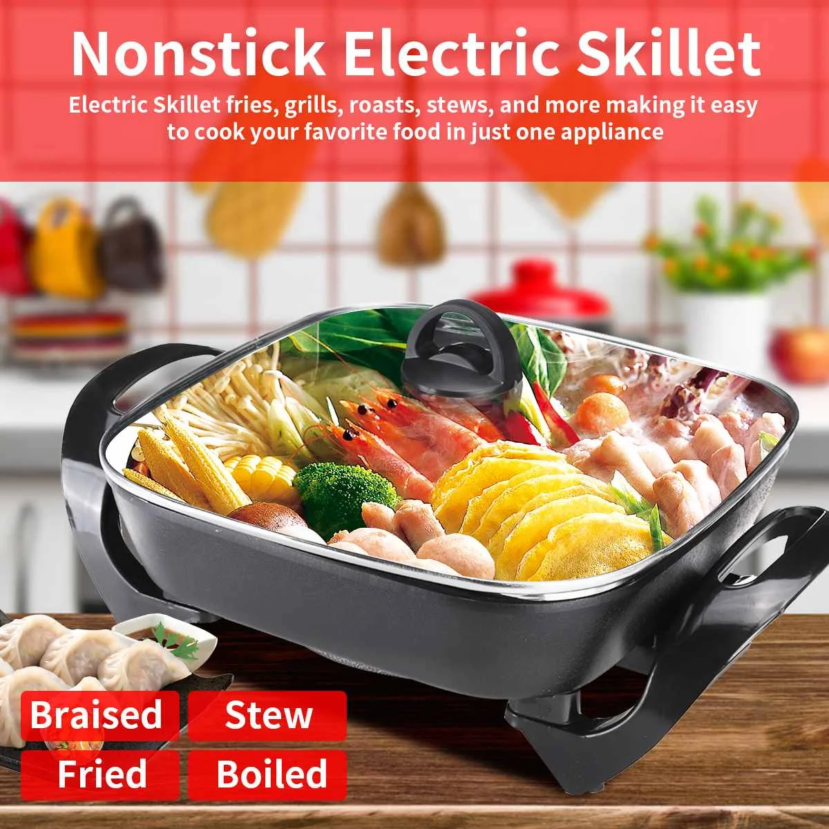 Multi Cooker Deep Fryer Saucepan Small Frypan Deep Fryer Steamer Machine-Hotpot Cooking Frying-Pan Omelet-Pot Electric Pot
Multi Cooker Deep Fryer Saucepan Small Frypan Deep Fryer Steamer Machine-Hotpot Cooking Frying-Pan Omelet-Pot Electric Pot