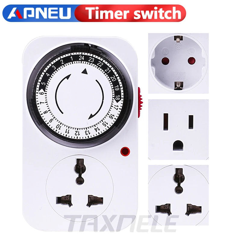 24 Hours Programmable Mechanical Mini Timer Switch Smart Countdown Switch Socket 230V 16A Universal Socket EU/US Socket
24 Hours Programmable Mechanical Mini Timer Switch Smart Countdown Switch Socket 230V 16A Universal Socket EU/US Socket