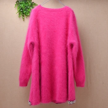 Top sale women female elegant slim long sleeve mink cashmere knittwear bottoming clothes fuzzy hair sweater pullover dress
Top sale women female elegant slim long sleeve mink cashmere knittwear bottoming clothes fuzzy hair sweater pullover dress