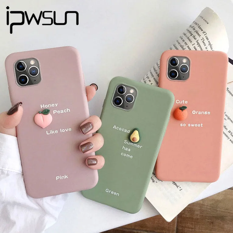 Силиконовый чехол iPWSOO с 3d изображением авокадо фруктов для iPhone 11 Pro XS Max XR мягкие