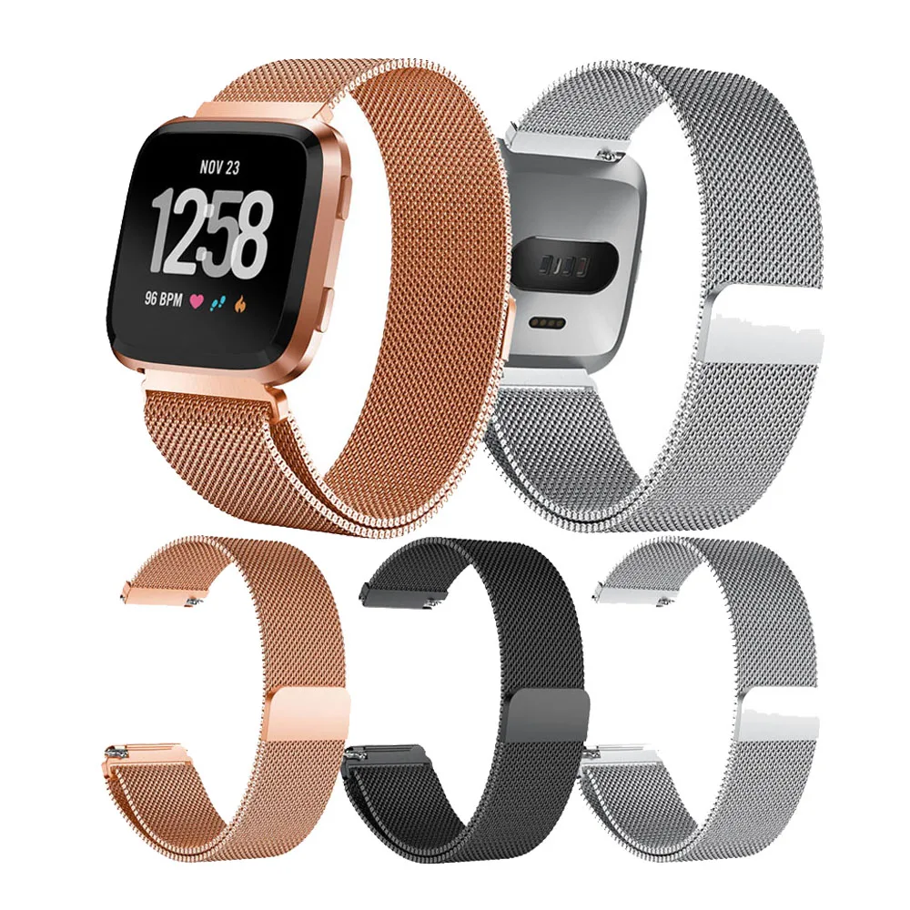 Металлический ремешок из нержавеющей стали для Fitbit versa умный браслет женщин и