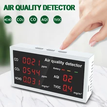 Air Quality Monitor Portable Lightweight CO2/CO/HCHO/TVOC/AQI Detector With LED Display For Home Office Indoor Air Detection
Air Quality Monitor Portable Lightweight CO2/CO/HCHO/TVOC/AQI Detector With LED Display For Home Office Indoor Air Detection