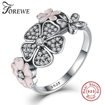 Forewe Fashion Genuine 925 Sterling Silver Pink Enamel Flower Daisy Cherry Blossom Ring For Women Wedding Engagement Jewelry
Forewe Fashion Genuine 925 Sterling Silver Pink Enamel Flower Daisy Cherry Blossom Ring For Women Wedding Engagement Jewelry