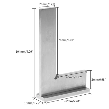 100*70mm Machinist Try Square DIN 875 / 0 grade 90° Flat Edge Square with Base 35ED 
100*70mm Machinist Try Square DIN 875 / 0 grade 90° Flat Edge Square with Base 35ED