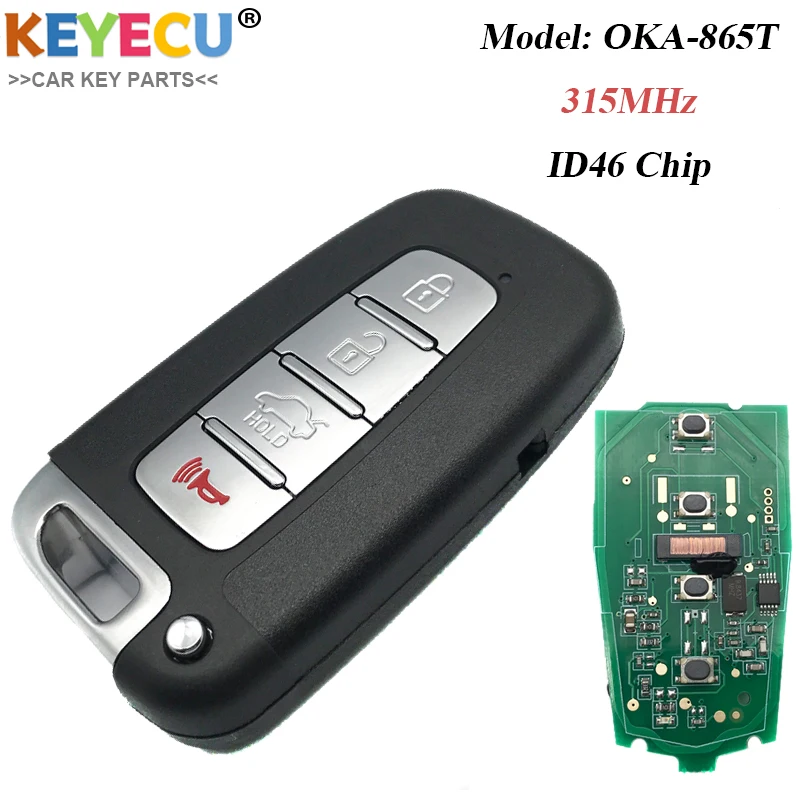 KEYECU 4 кнопки дистанционный смарт-ключ 315 МГц для HYUNDAI Elantra Genesis Veloster Equus Tucson Sonata Azera