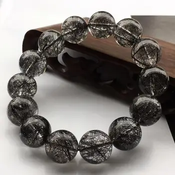 Top Quality Natural Brazil Black Rutilated Quartz Hair Crystal Woman Man Big Round Beads Bangle Wealthy Bracelet 16mm AAAAA 
Top Quality Natural Brazil Black Rutilated Quartz Hair Crystal Woman Man Big Round Beads Bangle Wealthy Bracelet 16mm AAAAA