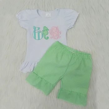 2pcs/sets,Casual Kids Clothing Baby Girls Clothes Sets Summer Ocean Animal Embroidery Tops + Shorts Suits Children's Clothing
2pcs/sets,Casual Kids Clothing Baby Girls Clothes Sets Summer Ocean Animal Embroidery Tops + Shorts Suits Children's Clothing