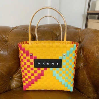 Contrast Color Handbags for Women 2020 New Shoulder Tote Bags with Top-handle Ladies Eco-friendly Vegetable Basket Marni purses
Contrast Color Handbags for Women 2020 New Shoulder Tote Bags with Top-handle Ladies Eco-friendly Vegetable Basket Marni purses