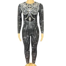 Shining Studded With Diamonds Tight Stretch Bodysuits Long Sleeve Jumpsuits Evening Prom Outfit Jazz Dance Costume
Shining Studded With Diamonds Tight Stretch Bodysuits Long Sleeve Jumpsuits Evening Prom Outfit Jazz Dance Costume