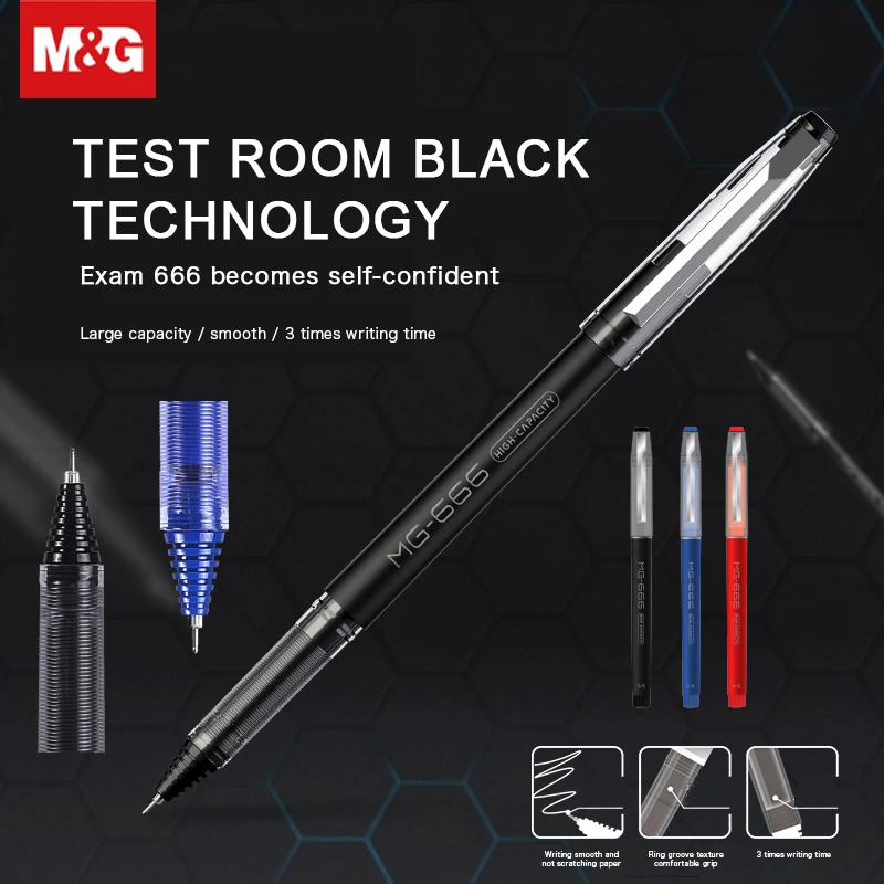 6/12PCS M&G AGPB4501 Gel Pen MG-666 Gel Pen Carbon Black Pen Students Full Needle Gel Pen Smooth 0.5 For Examinations
6/12PCS M&G AGPB4501 Gel Pen MG-666 Gel Pen Carbon Black Pen Students Full Needle Gel Pen Smooth 0.5 For Examinations