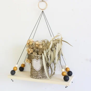 Retro Wooden Decorations Shelf With Wooden Beads Household Wall Hanging Racks For Plant Decoration Hanging Shelf For Wall
Retro Wooden Decorations Shelf With Wooden Beads Household Wall Hanging Racks For Plant Decoration Hanging Shelf For Wall