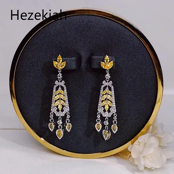 

Hezekiah needle Lady noble Earrings Golden fringes fashion earrings Celebrities luxurious Shiny Earrings