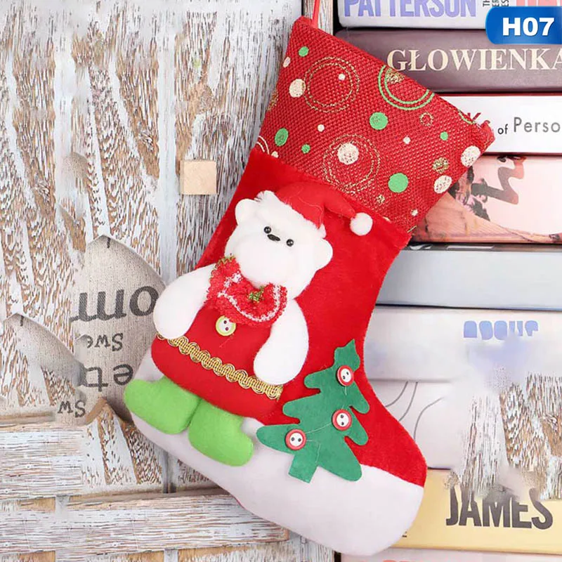 large christmas stockings gifts cloth santa elk socks xmas