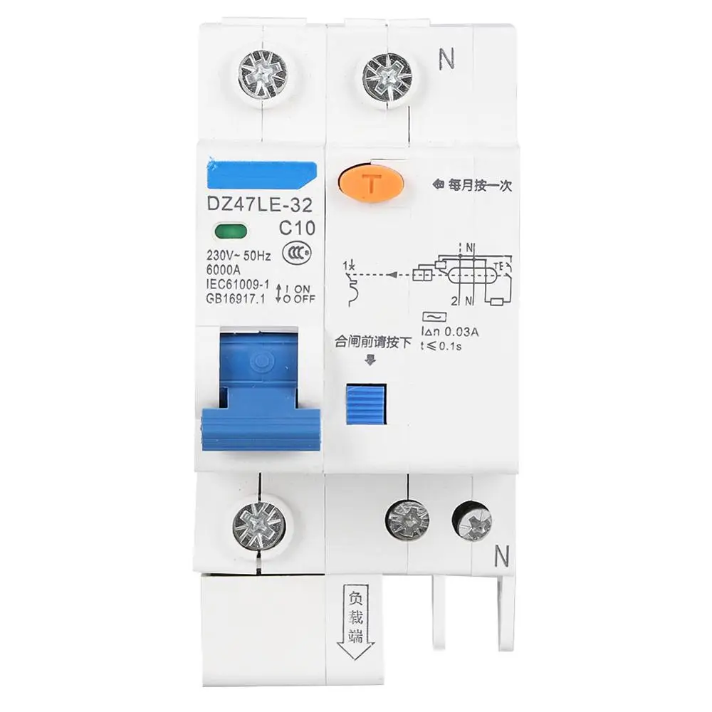 10A Circuit Breaker DZ47LE-32 1P+N Residual Circuit Circuit Breaker Over Current Leakage Protection
10A Circuit Breaker DZ47LE-32 1P+N Residual Circuit Circuit Breaker Over Current Leakage Protection