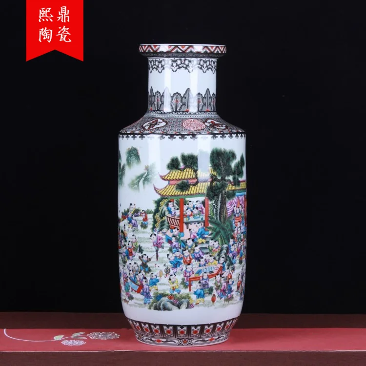 Jingdezhen Ceramic Vase overglaze color floor large vase baizitu ceramic handicraft ornaments
Jingdezhen Ceramic Vase overglaze color floor large vase baizitu ceramic handicraft ornaments