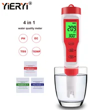 yieryi New TDS PH Meter PH/TDS/EC/Temperature Meter Digital Water Quality Monitor Tester for Pools, Drinking Water, Aquariums yieryi New TDS PH Meter PH/TDS/EC/Temperature Meter Digital Water Quality Monitor Tester for Pools, Drinking Water, Aquariums