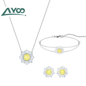 AYOO 2019 New SUNSHINE Sun Flower Necklace Set Women Yellow Zircon Necklace Bracelet Earrings Women's Set
AYOO 2019 New SUNSHINE Sun Flower Necklace Set Women Yellow Zircon Necklace Bracelet Earrings Women's Set