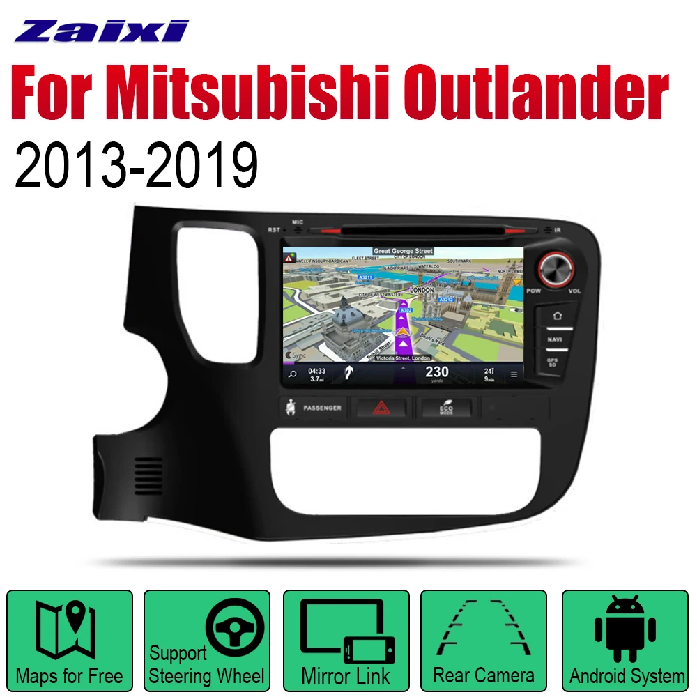 Автомобильный DVD плеер с GPS навигацией для Mitsubishi Outlander 2013 2014 2015 2016 2017 2018 2019