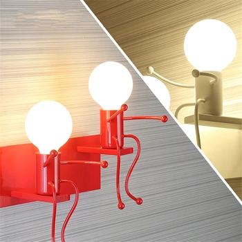 Nordic American Iron Art Wall Lamp White/black/red Bedroom Bedside Wall Lights Wall Aisle Decor Robot Wall Lighting Luminaria
Nordic American Iron Art Wall Lamp White/black/red Bedroom Bedside Wall Lights Wall Aisle Decor Robot Wall Lighting Luminaria