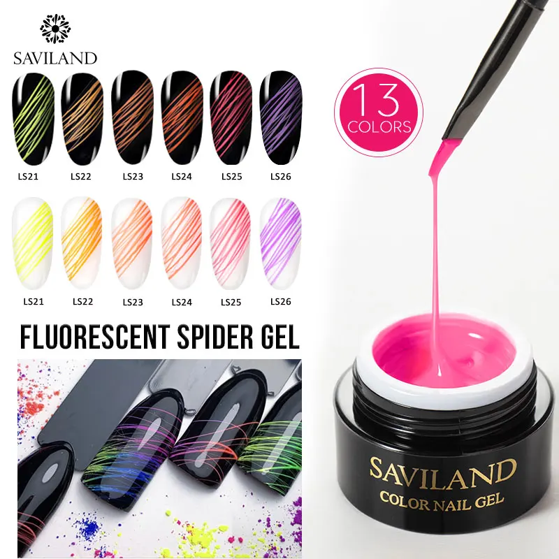 SAVILAND Neon Fluorescent Wire Drawing Nail Gel Polish DIY Nails Design Point To Line Drawing Spider Pull Line Gel Lacquer
SAVILAND Neon Fluorescent Wire Drawing Nail Gel Polish DIY Nails Design Point To Line Drawing Spider Pull Line Gel Lacquer