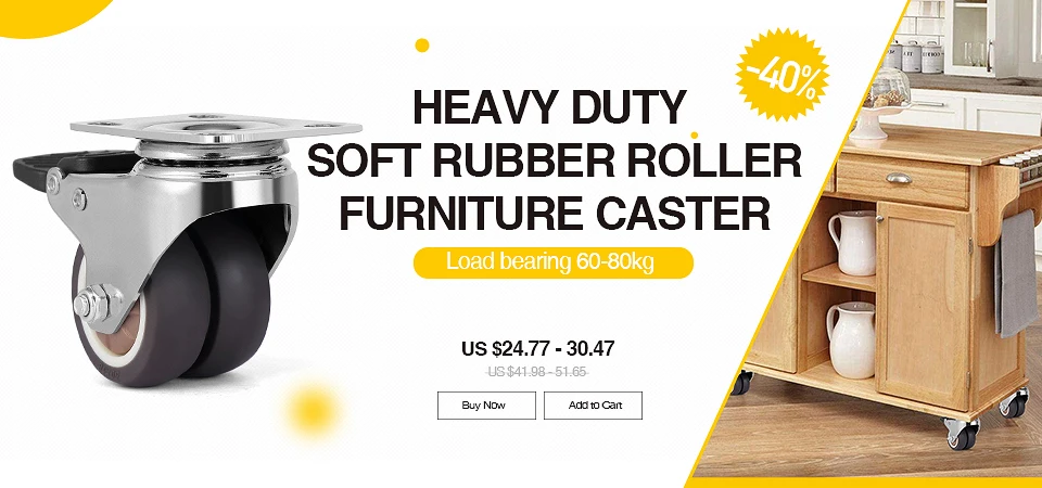 Description Picture 2 of itemNAIERDI 5PCS 2" TPR Rubber Soft Wheel Office Chair Caster Replacement Mute Casters Safe Roller Furniture Wheel Hardware
