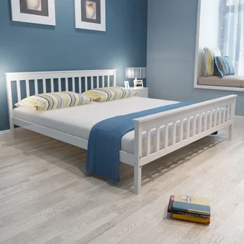 

vidaXL Bed Frame White Solid Pinewood 180x200 cm 6FT Super King