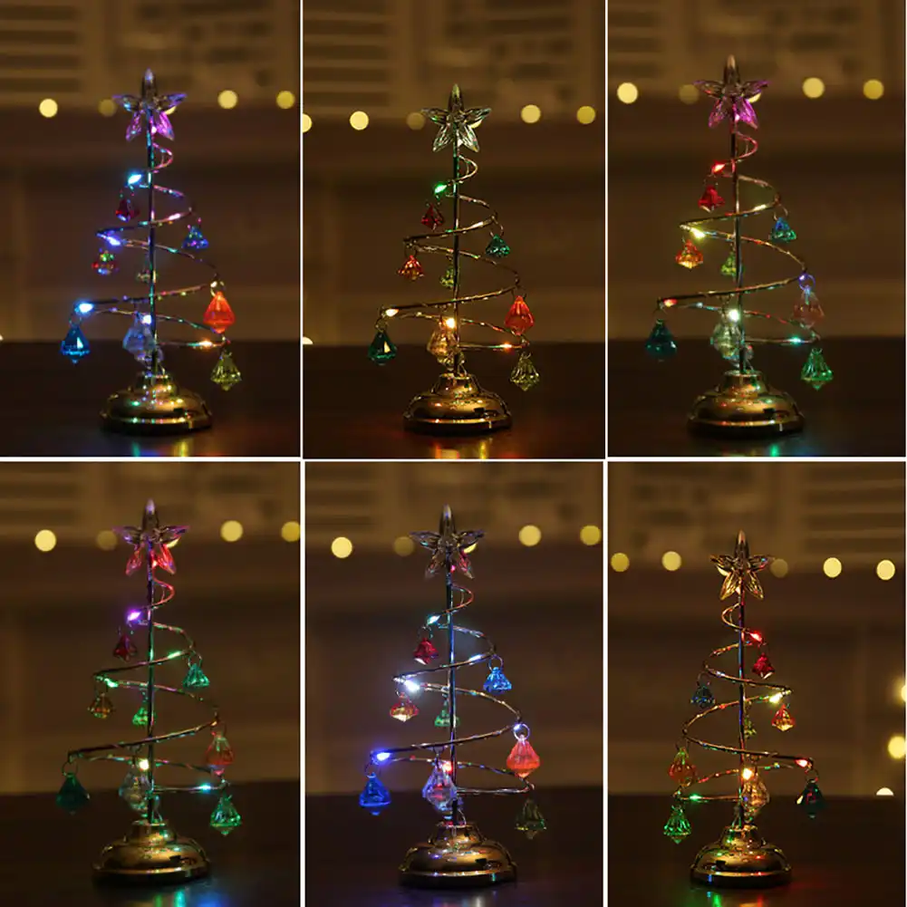christmas tree shaped colorful led light christmas decor gift