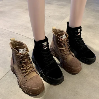 Thick Sole Heels Chunky Sneakers 2019 Autumn Ankle Boots for Women Shoes Woman New Lace Up Canvas Casual Martin Boots Plus Size 
Thick Sole Heels Chunky Sneakers 2019 Autumn Ankle Boots for Women Shoes Woman New Lace Up Canvas Casual Martin Boots Plus Size