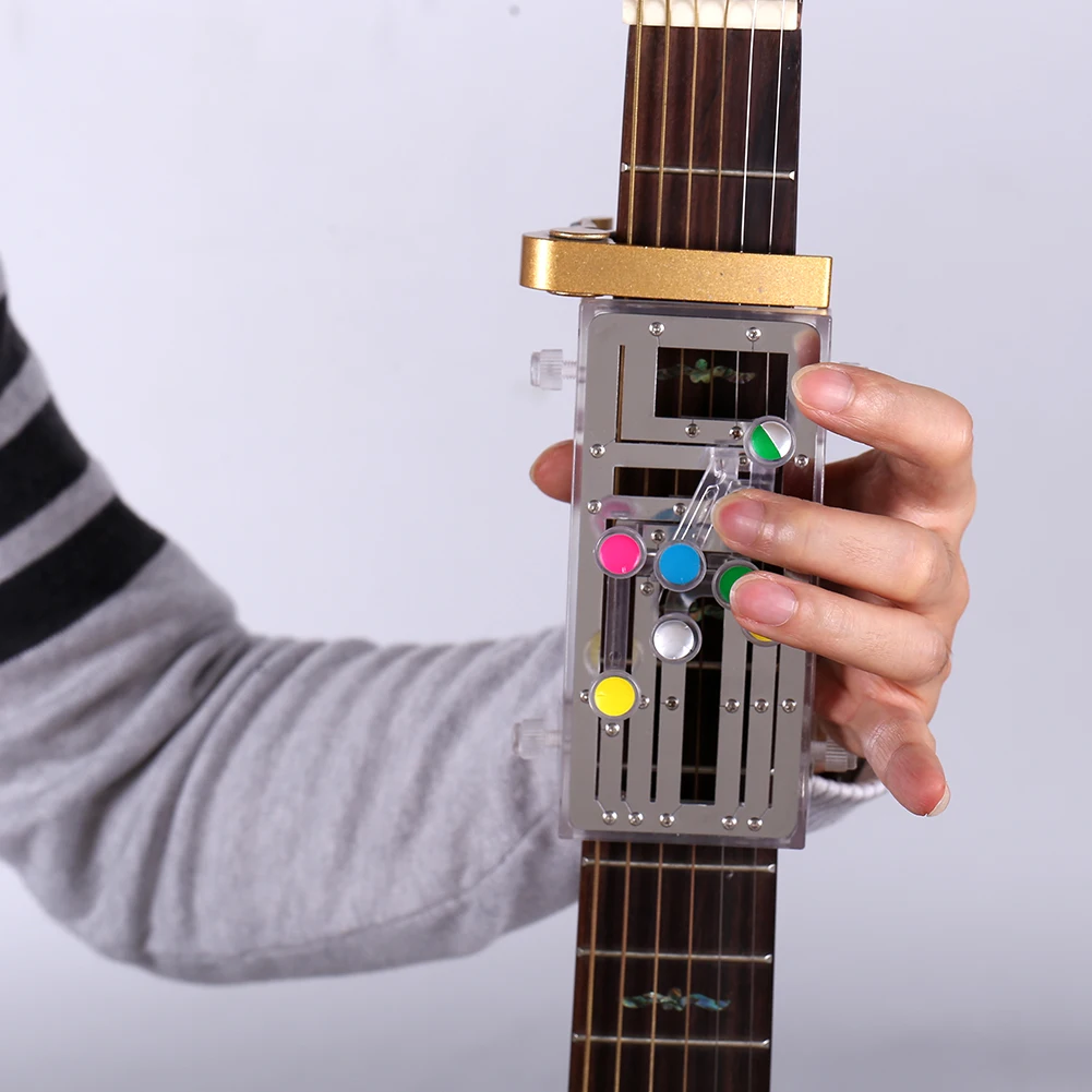 Acoustic Guitar Chord Buddy Teaching Aid Guitar Tool Guitar Learning System Practrice Aid with 6 Universal Chords
Acoustic Guitar Chord Buddy Teaching Aid Guitar Tool Guitar Learning System Practrice Aid with 6 Universal Chords