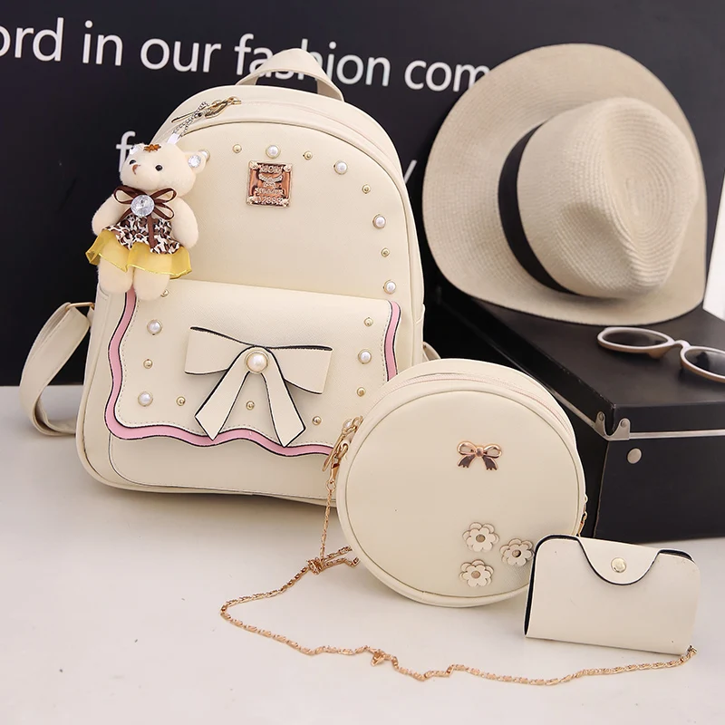 3pcs Fashion Women Original Bolsa Backpacks For Teenage Waterproof PU Leather Shoulder Bags Laptop Mochila Escolar With Keychain
3pcs Fashion Women Original Bolsa Backpacks For Teenage Waterproof PU Leather Shoulder Bags Laptop Mochila Escolar With Keychain