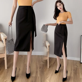 2020 Spring And Summer New Style Slit Bandage Cloth Skirt Versatile A- line Skirt OL Non-symmetrical Midi-skirt
2020 Spring And Summer New Style Slit Bandage Cloth Skirt Versatile A- line Skirt OL Non-symmetrical Midi-skirt