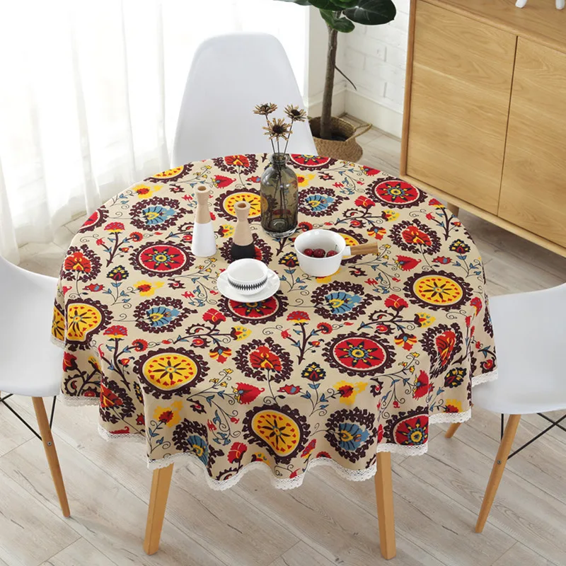Bohemia Tablecloth Folk-custom 150cm Round Table Cover Floral Printed 100% Cotton Rural Lace Edge Table Cloth Hotel Decorative
Bohemia Tablecloth Folk-custom 150cm Round Table Cover Floral Printed 100% Cotton Rural Lace Edge Table Cloth Hotel Decorative