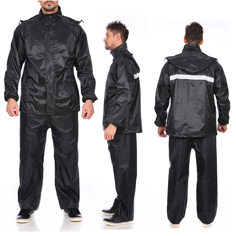 2PC Mens Waterproof Jacket Pants Zip Outdoor Motorcycle 2PC Mens Waterproof Jacket Pants Zip Outdoor Motorcycle