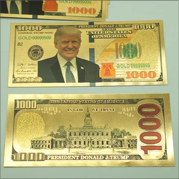 President Donald Trump $100 Dollar Bill 24K Gold Plated Foil Banknote Wedding Party Birthday Supplies
President Donald Trump $100 Dollar Bill 24K Gold Plated Foil Banknote Wedding Party Birthday Supplies