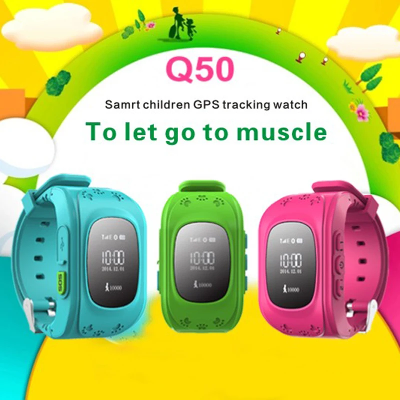 Анти-потерянный ребенок gps Смарт-часы Q50 трекер сенсорный экран wifi Sos