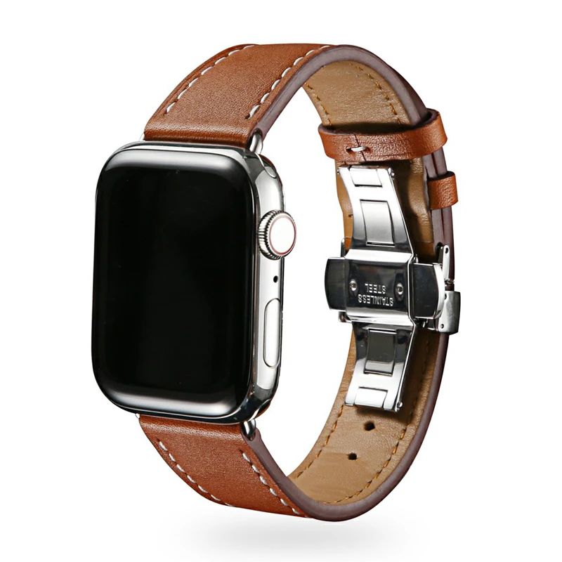 Butterfly Buckle Strap for Iwatch 4/3/2/1 Watchband for Apple Watch 4 3 Band 44mm 40mm 42mm 38mm Belt Genuine Leather Bracelet
Butterfly Buckle Strap for Iwatch 4/3/2/1 Watchband for Apple Watch 4 3 Band 44mm 40mm 42mm 38mm Belt Genuine Leather Bracelet