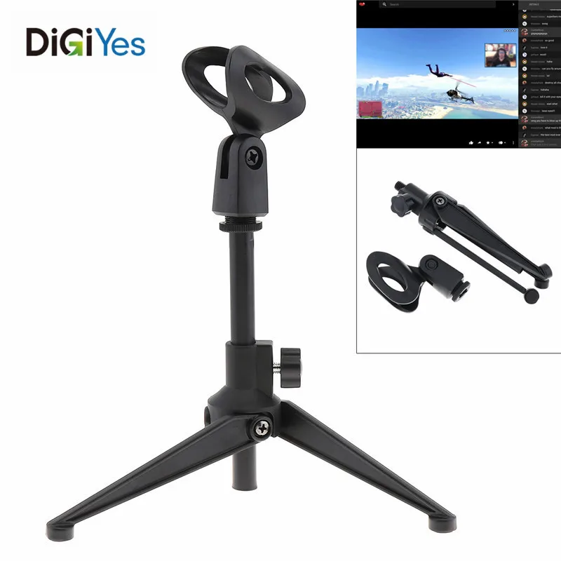 Mini Portable Black Table Tops Microphone with Zinc Alloy Metal Tripod Mic Stand Bracket for Live Broadcast / Meeting / Speech
Mini Portable Black Table Tops Microphone with Zinc Alloy Metal Tripod Mic Stand Bracket for Live Broadcast / Meeting / Speech